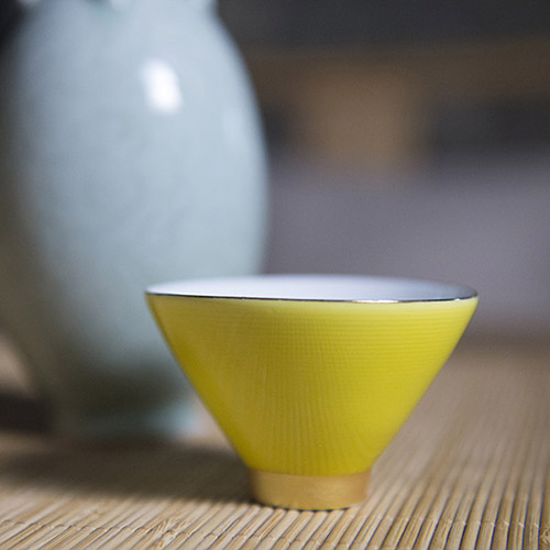 彩釉色斗笠杯—单杯礼盒装